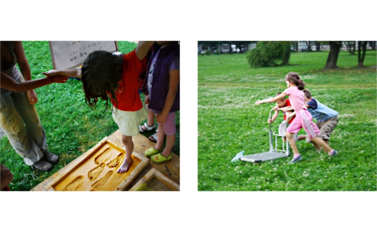 Art in Public-Follow the yellow brick road-kids-playing